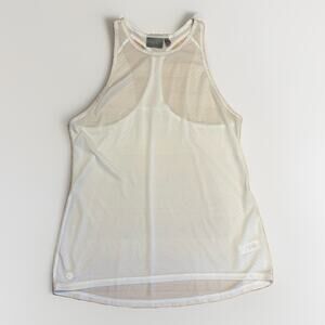 Athleta Racerback Top Women Medium Tank White Colorblock Breathable Mesh Fitness